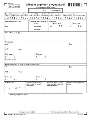 Slovak Income and Expense Statement