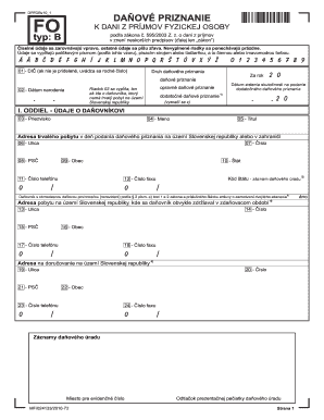 Slovakian Income Tax Return Form