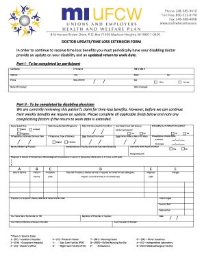 Doctor Update Time Loss Extension Form
