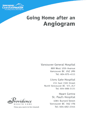 Post-Angiogram Discharge Instructions