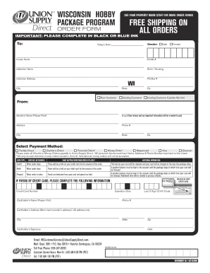 Wisconsin Inmate Package Order Form