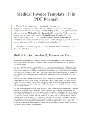 Medical Invoice Template