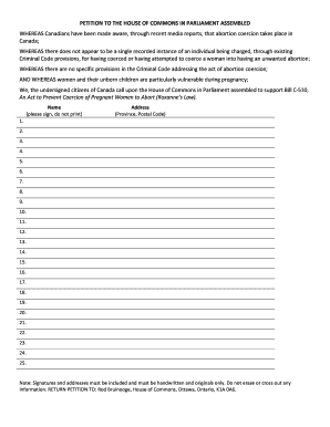 Petition to Prevent Abortion Coercion