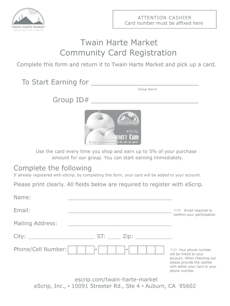 Fillable Online Visit stores twain harte market eScrip Fax Email