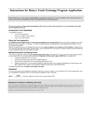 Rotary Youth Exchange Long-Term Program Application