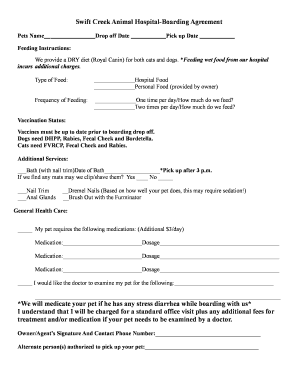 Pet Boarding Agreement