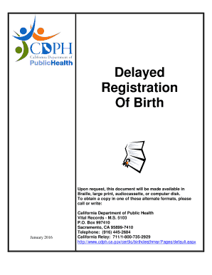 California Delayed Registration of Birth
