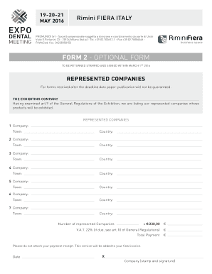 FORM 2 OPTIONAL FORM - bexpodentalitb