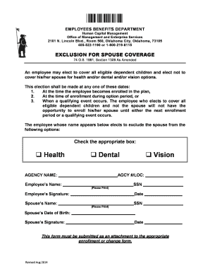 Oklahoma Spouse Coverage Exclusion Form