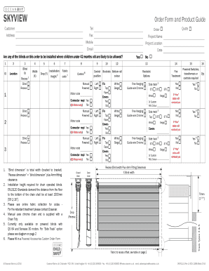 Skyview Order Form and Product Guide