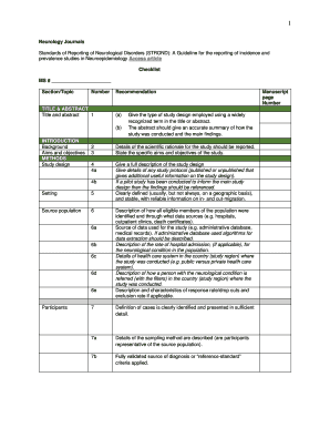 STROND Reporting Guideline Checklist