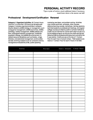 Professional Development Certificate Application