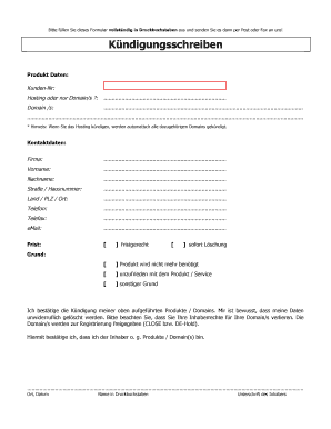 Kündigungsschreiben