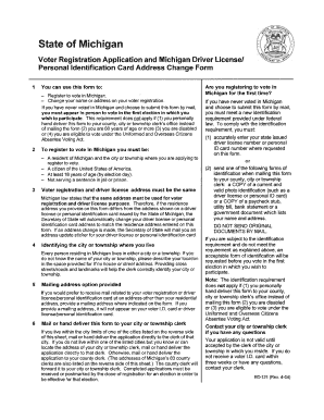Michigan Voter Registration Application