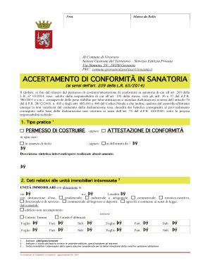 Accertamento di Conformità in Sanatoria