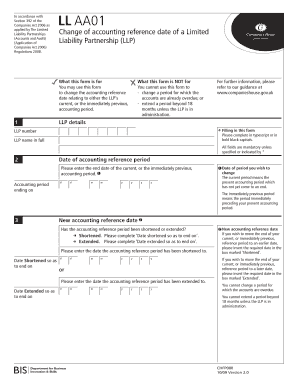 UK LLP Accounting Reference Date Change Form