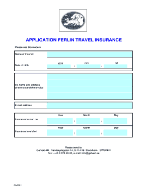 Travel Insurance Application Form