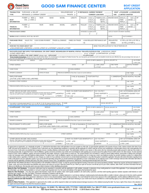 Boat Credit Application Form