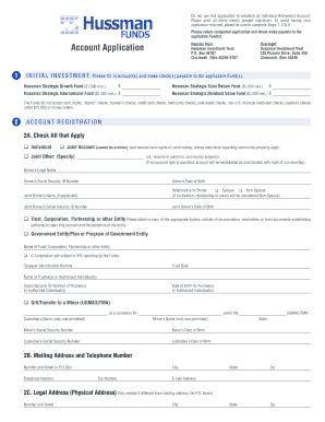 Hussman Investment Trust Account Application