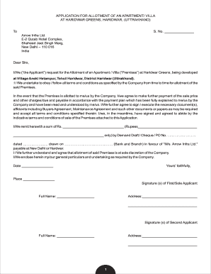 Real Estate Apartment Application Form