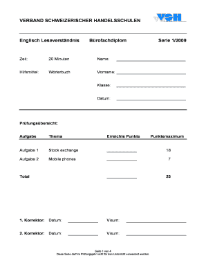 Englisch Leseverständnis Bürofachdiplom