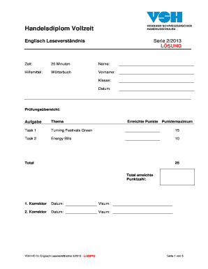 Handelsdiplom Englisch Leseverständnis Prüfung