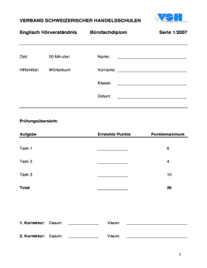 Englisch Hörverständnis Bürofachdiplom