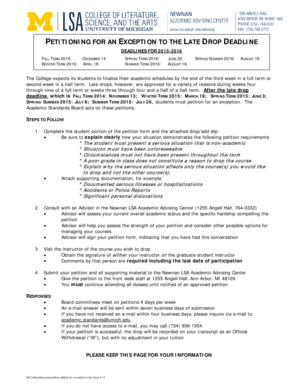 Petition for Exception to Late Drop Deadline