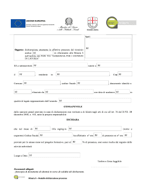 Dichiarazione attestante le effettive presenze del tirocinio