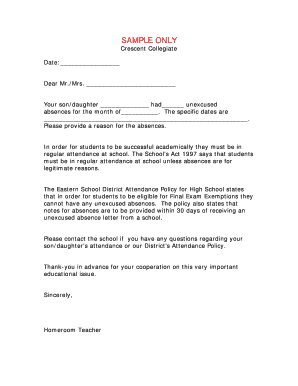 Student Absence Notice