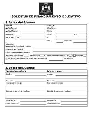 Solicitud de Financiamiento Educativo