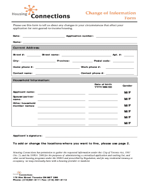 Change of Information Form