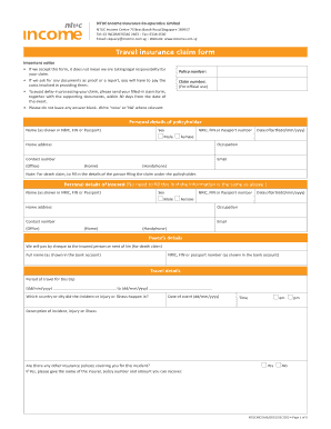 NTUC Income Travel Insurance Claim Form