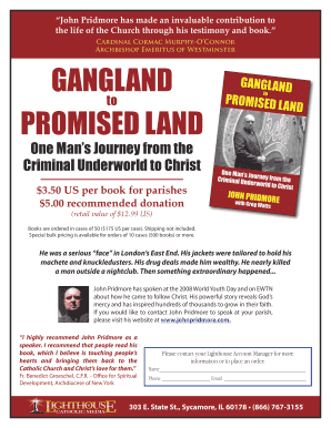 Gangland to Promised Land Book Order Form