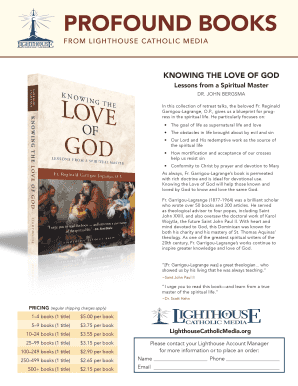 Knowing the Love of God Book Order Form