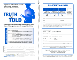 Lighthouse Catholic Media Subscription Form