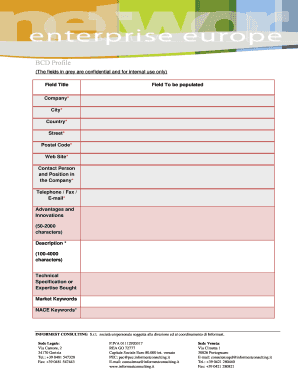Business Cooperation Proposal Form