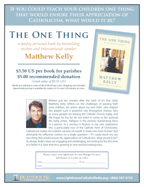 The One Thing Book Order Form