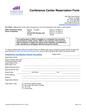 Conference Center Reservation Form