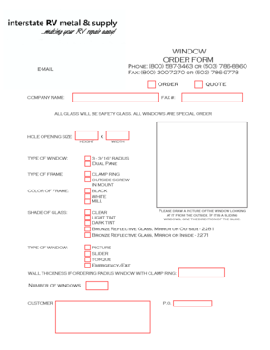 Window Order Form