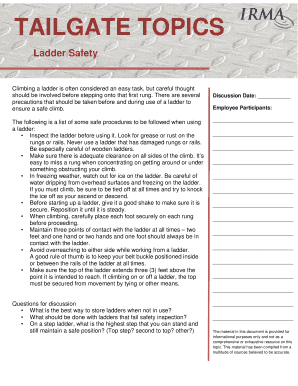 Ladder Safety Discussion Form
