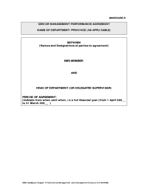 Senior Management Performance Agreement