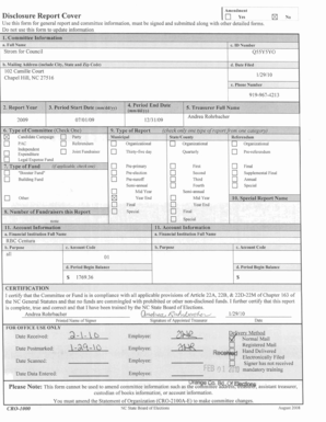 North Carolina Disclosure Report Cover