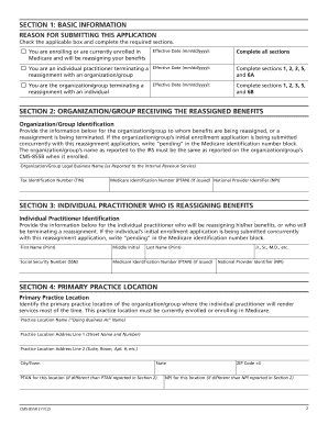 Medicare Reassignment of Benefits Form