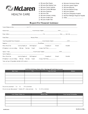 McLaren Health Care Financial Assistance Form