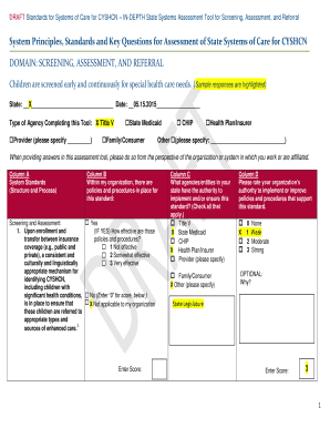 Standards for Systems of Care for CYSHCN Assessment Tool