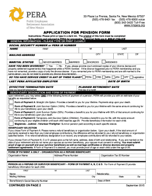 New Mexico Pension Application Form