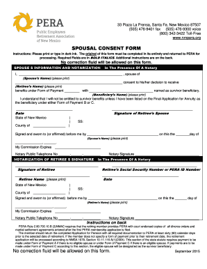 Spousal Consent Form for PERA Benefits