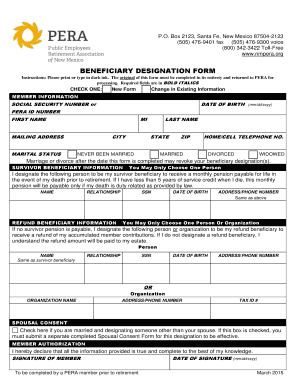 PERA Beneficiary Designation Form