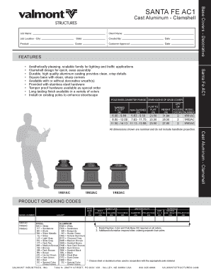 Santa Fe AC1 Base Cover Order Form